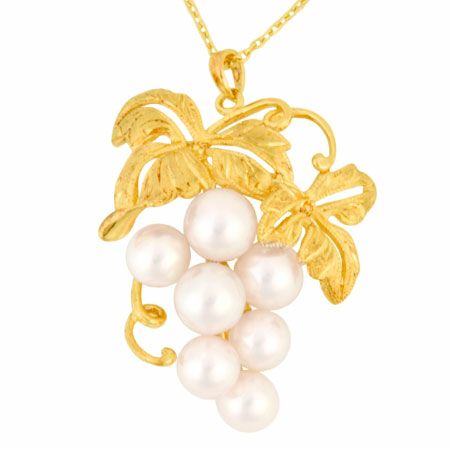 ミキモト MIKIMOTO アコヤパール 4P ネックレス トップ K14YG