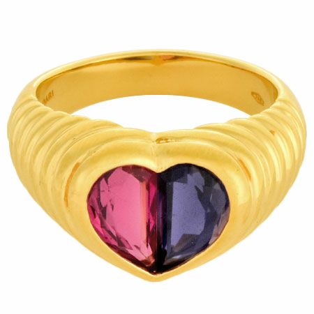 ブルガリ BVLGARI ドッピオ バチェラート ハート リング K18YG