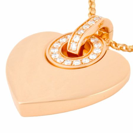 BVLGARI ブルガリ クオーレハート ネックレス ダイヤ ピンク