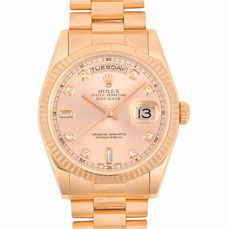 ロレックス ROLEX デイデイト 118235A P番 10Pダイヤ K18PG 金無垢