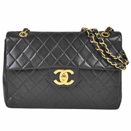 シャネル CHANEL デカマトラッセ34 ダブルチェーンショルダーバッグ ココマーク ブラック ゴールド金具 ラムスキン A47600  A01094【中古】 | ゴールドプラザ オンラインストア