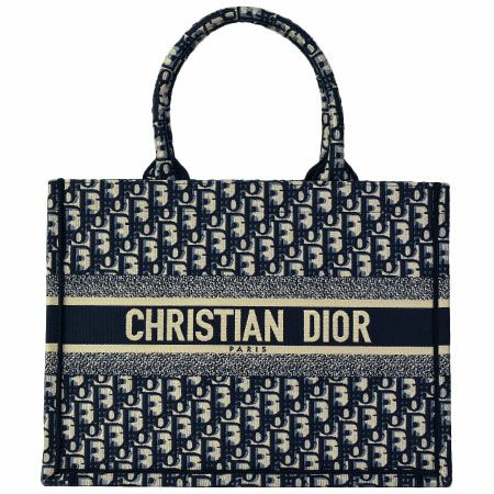 クリスチャンディオール Christian Dior ブックトート ミディアムバッグ オブリーク エンブロイダリー ハンドバッグ ネイビー  M1296ZRIW_M928【中古】 | ゴールドプラザ オンラインストア