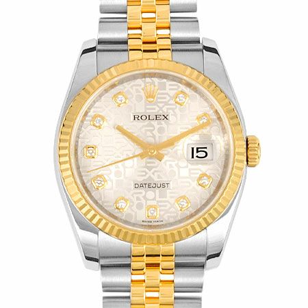 ロレックス ROLEX デイトジャスト36 ランダムシリアル 116233 シルバー文字盤 K18YG/SS 自動巻き メンズ 腕時計