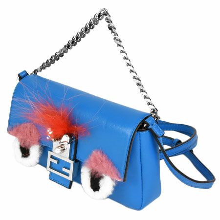 フェンディ FENDI モンスター マイクロバケット ショルダーバッグ 2WAY ストラップ付 ポーチ レザー ブルー 8M0354【中古】 |  ゴールドプラザ オンラインストア