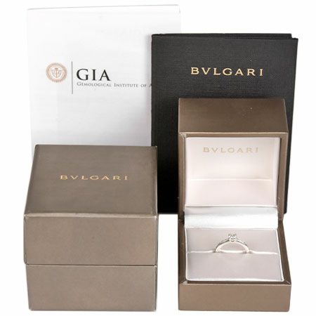 ブルガリ BVLGARI ダイヤモンド 0.30ct(F/VVS1) グリフ ソリテール リング #8 Pt950 ソリティア【中古】