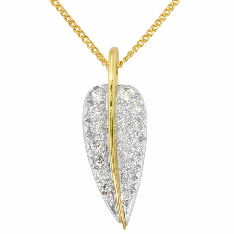 ティファニー Tiffany&Co リーフ フェザー ダイヤモンド ネックレス