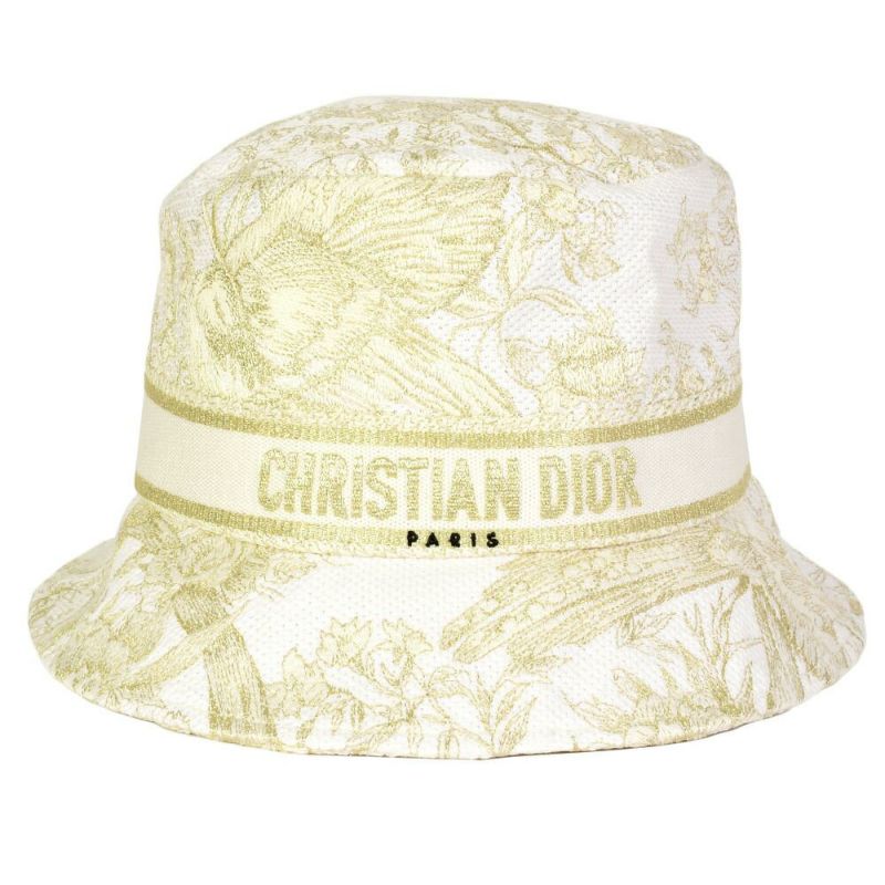 ディオール Dior D-BOBBY ボブハット 58サイズ ロゴ 刺繍 バケットハット ホワイト×ゴールド 帽子【中古】 | ゴールドプラザ  オンラインストア