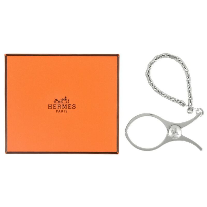 エルメス HERMES フィルー 手袋ホルダー グローブホルダー シルバー