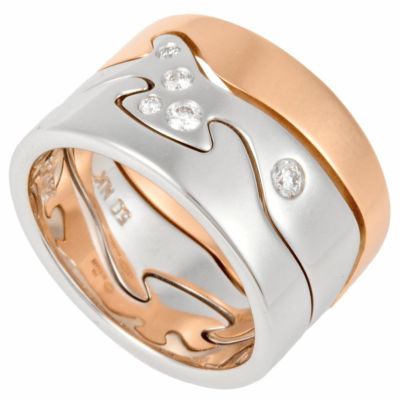 ジョージジェンセン GEORG JENSEN フュージョン リング 3バンド K18WG