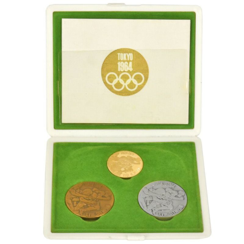 オリンピック東京大会記念メダル 1964年(昭和39年) 金(K18) 7.2g 銀(SV925) 銅 メダル3点セット 東京五輪 アンティークコイン【中古】  | ゴールドプラザ オンラインストア
