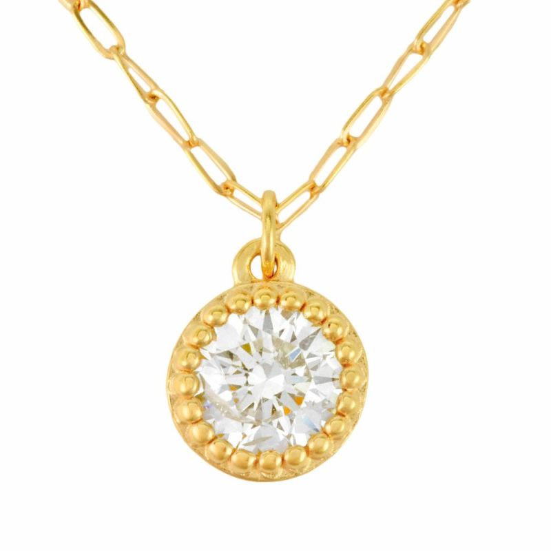 アガット agete ダイヤモンドネックレス K18YG ダイヤモンド 0.15ct