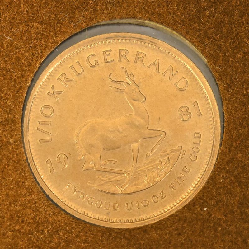 1981年 南アフリカ共和国 クルーガーランド金貨 K22 1/10オンス 3.3g コイン 貨幣【中古】