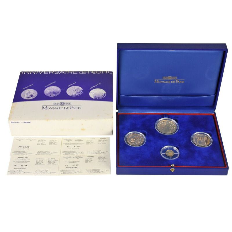 2003年 ユーロ 1周年記念 コイン プルーフ貨幣セット 純金 K24 1オンス 31.1g K22 34g【中古】 | ゴールドプラザ  オンラインストア
