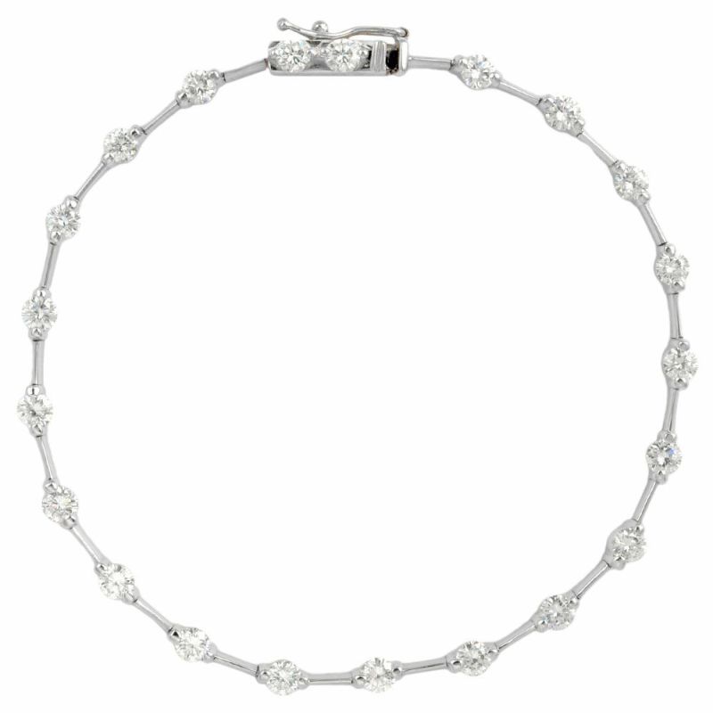 デビアス De Beers LINE テニス ブレスレット ダイヤモンド 2.50ct ...