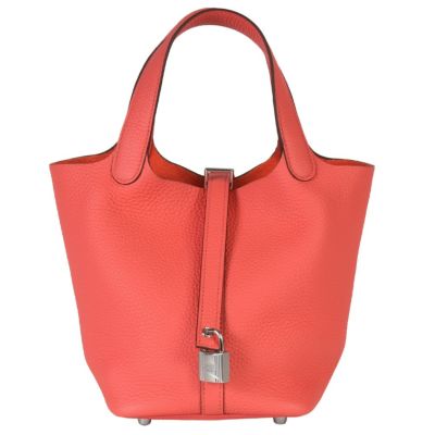 エルメス HERMES ピコタンロックPM/18 トリヨンクレマンス ハンドバッグ B刻印 ローズテキサス シルバー金具【新品】