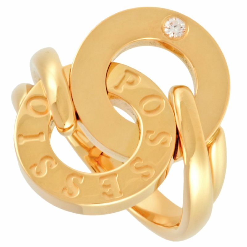ピアジェ PIAGET ポセション ロゴ リング 指輪 ダイヤモンド #48 K18YG ...