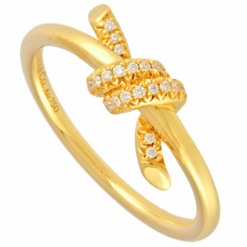 ティファニー Tiffanyu0026Co. ノット リング 指輪 ダイヤモンド 約12号 K18YG レディース【中古】 | ゴールドプラザ オンラインストア