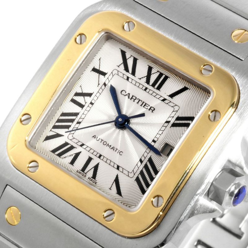 カルティエ Cartier サントス ガルベ LM 腕時計 シルバー文字盤 SS×YG ギョーシェ メンズ【中古】 | ゴールドプラザ オンラインストア