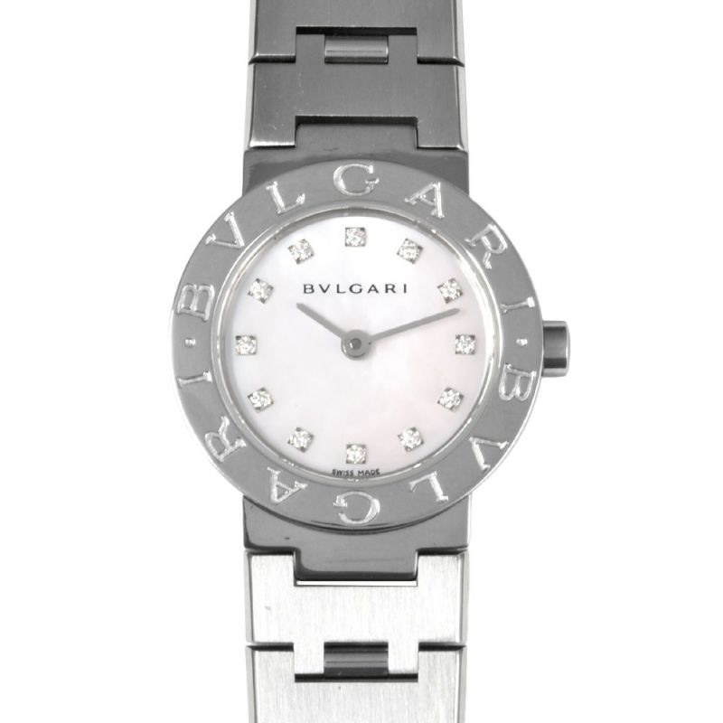 ブルガリ BVLGARI BB23SS ブルガリブルガリ デイト 腕時計 シェル文字盤 12Pダイヤ レディース【中古】 | ゴールドプラザ  オンラインストア