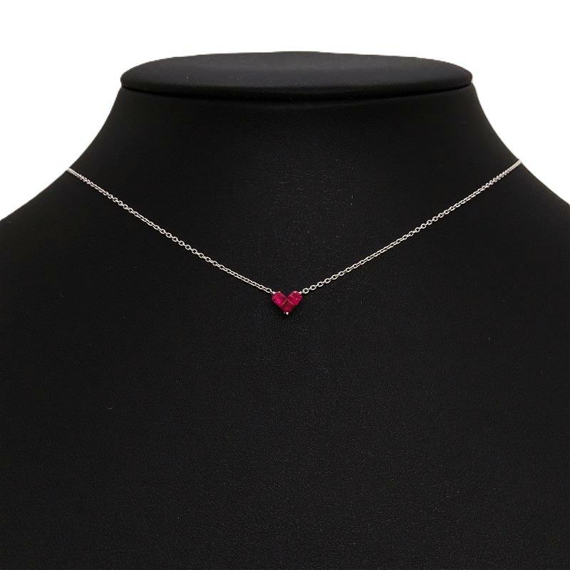 スタージュエリー STAR JEWELRY ミステリアスハート ネックレス ルビー 0.25ct K18WG ３P【中古】 | ゴールドプラザ  オンラインストア