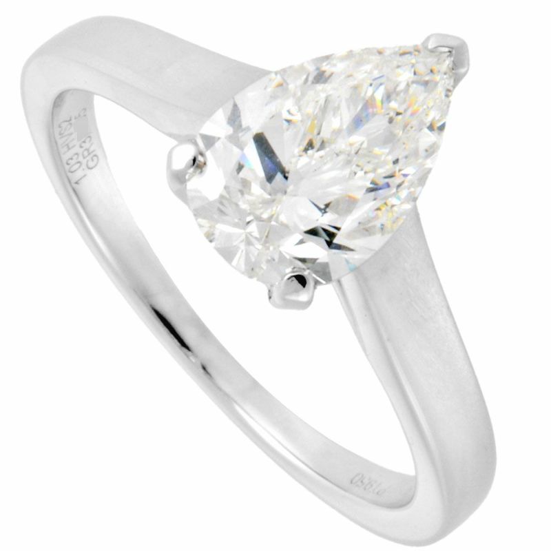 天然ダイヤモンド リング ペアシェイプカット1.246ct 新品仕上げ済 グラフ GRAFF パラゴン ペアシェイプ リング 指輪 ダイヤモンド 1.03ct