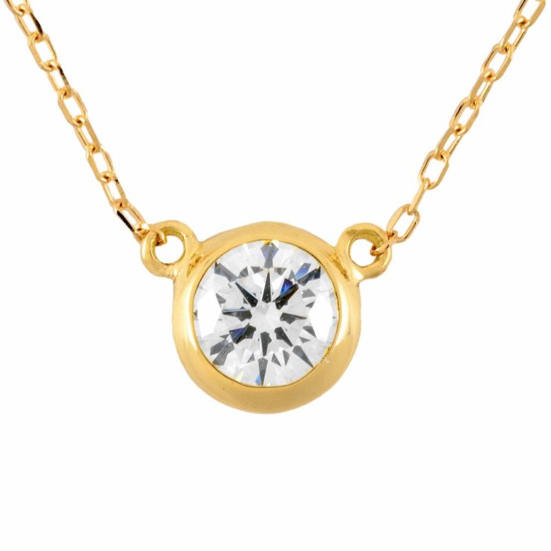 新品　ラボグロウンダイヤモンド ネックレス（IGI鑑定書付き）K18 ラボ グロウン ダイヤモンド ネックレス K18YG 1.0g 0.3ct イエロー