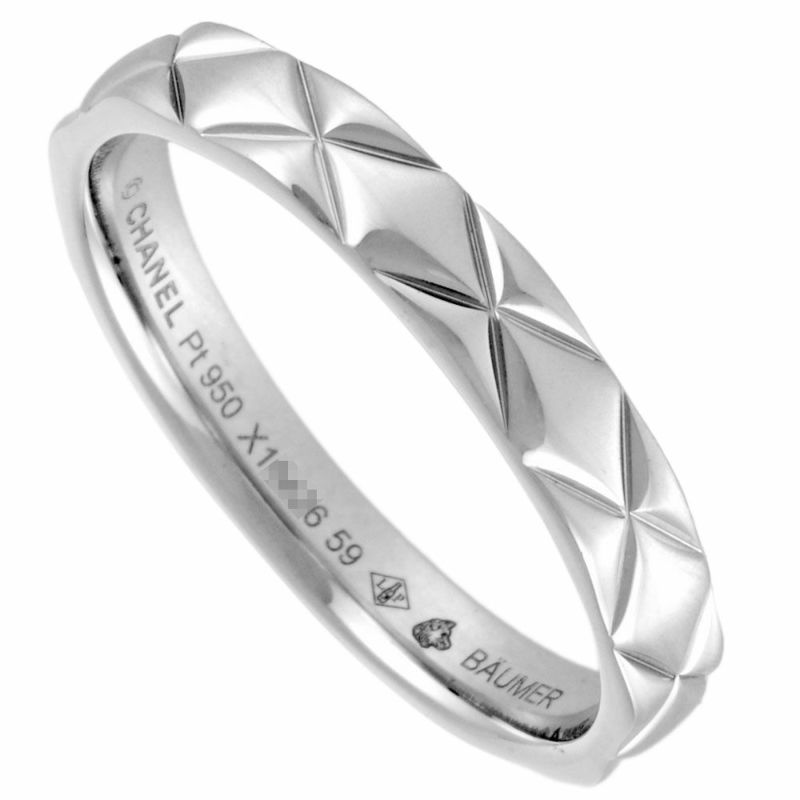 シャネル CHANEL マトラッセ リング 指輪 約18.5号 Pt950 5.7g
