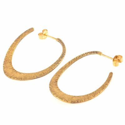 エテ ete クラフト オーバル ピアス 871459 K18YG 2.9g SV925 イエロー