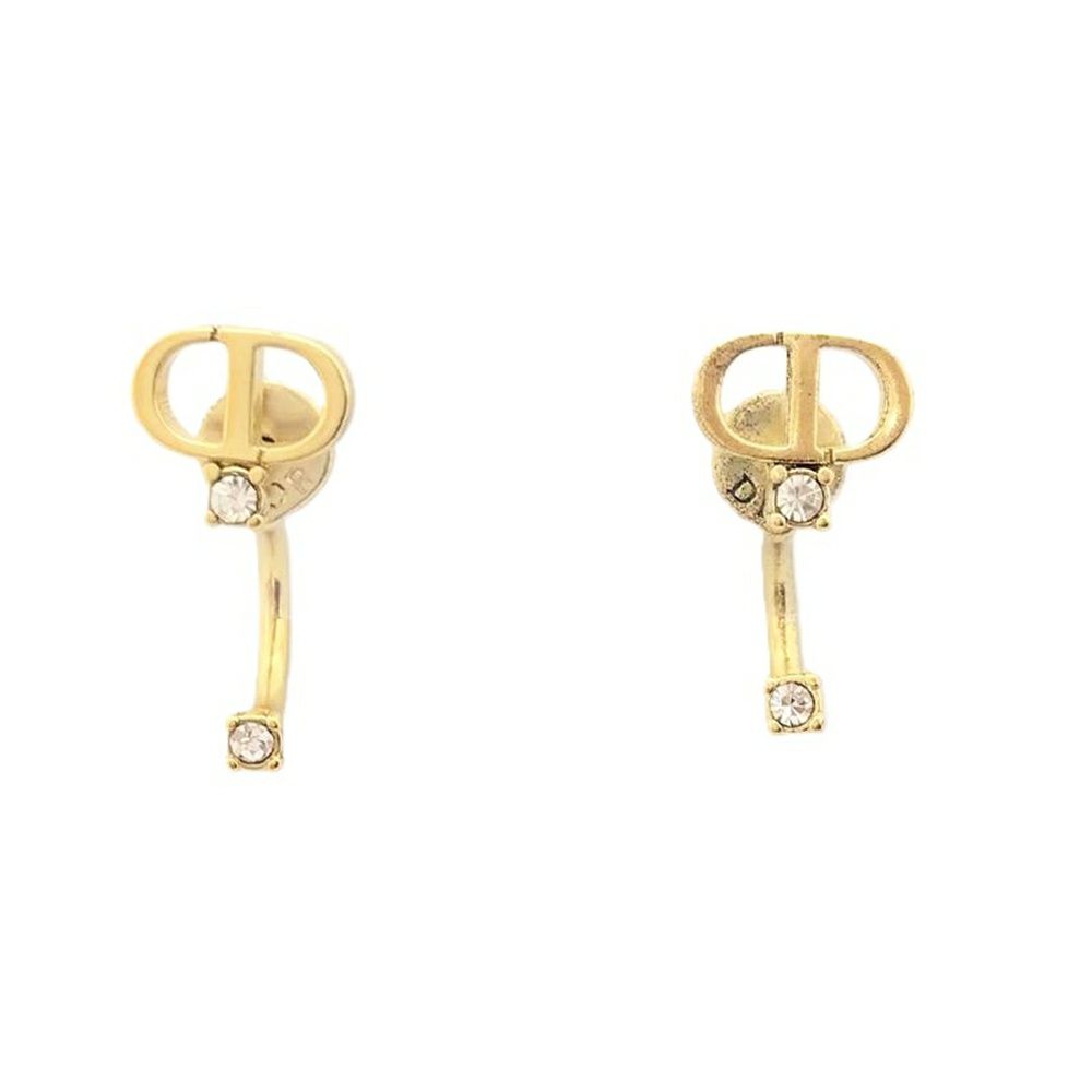 クリスチャンディオール Christian Dior CDロゴ ラインストーン ピアス 