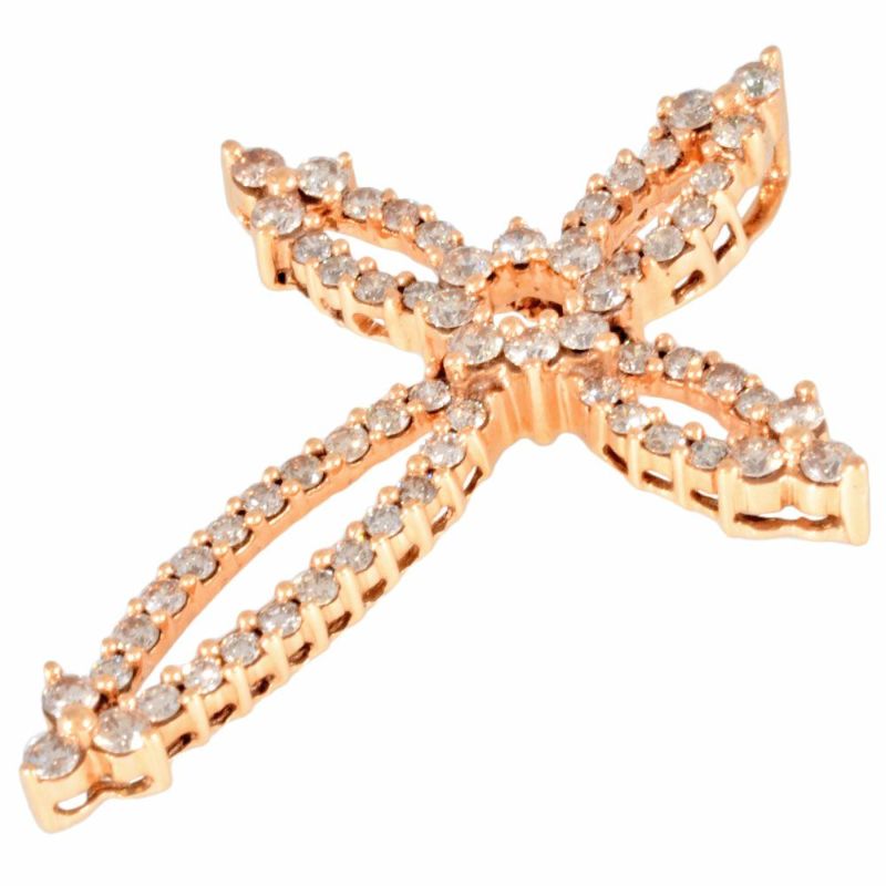 クロスモチーフ ペンダントトップ ダイヤモンド 0.85ct K18PG