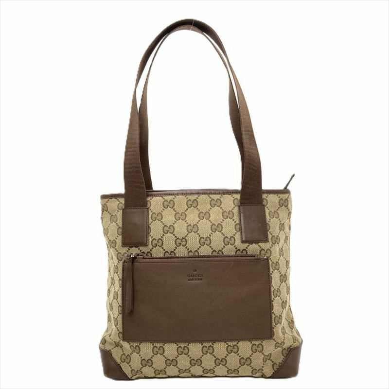 グッチ GUCCI トートバッグ GGキャンバス レザー ベージュ 019