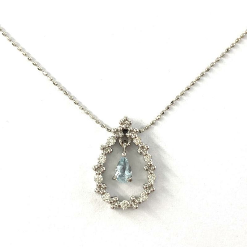 ヨンドシー 4℃ ドロップ ネックレス ダイヤモンド K18WG 3.8g
