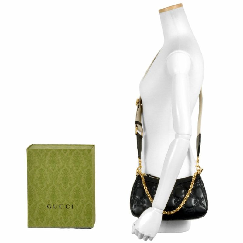 グッチ GUCCI GGマトラッセ ショルダーバッグ レザー 735049 ブラック