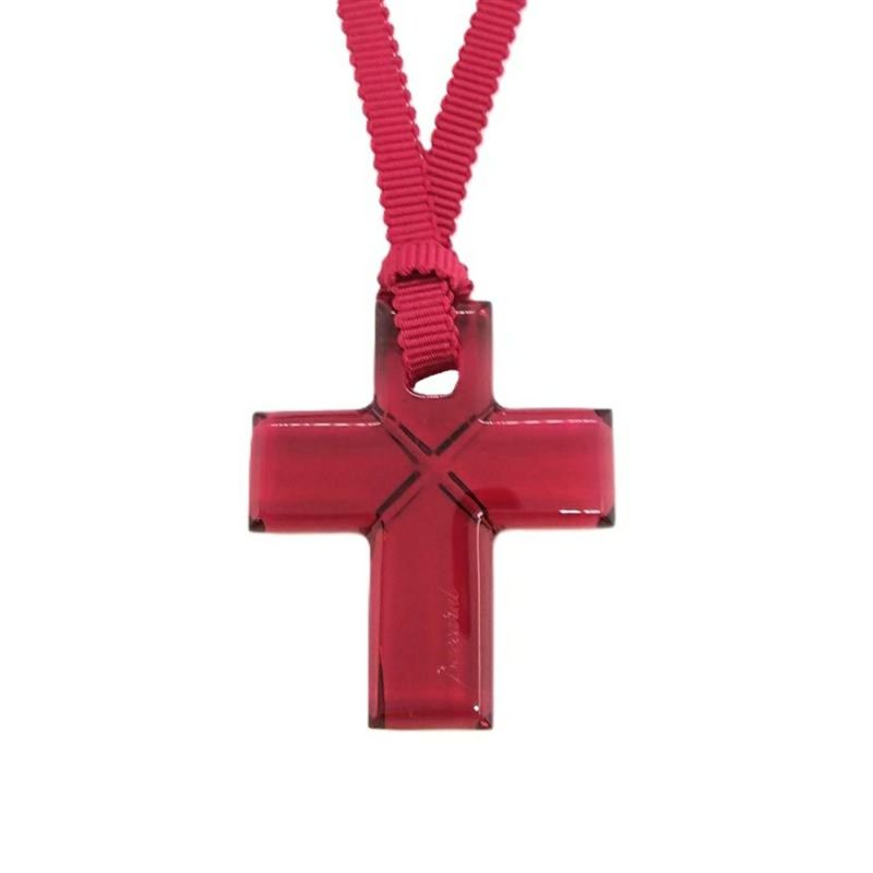 バカラ　レッド　クロスペンダントトップ バカラレッドクロスペンダントトップ