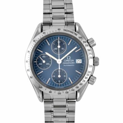 オメガ OMEGA 3511.80 スピードマスター デイト クロノグラフ 腕時計 ネイビー文字盤 SS メンズ【中古】
