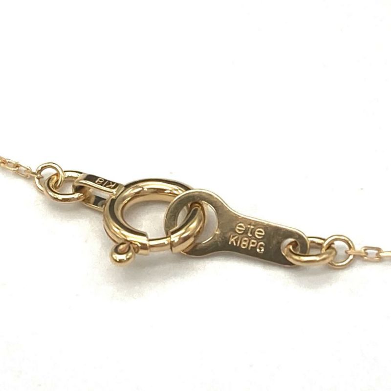 エテ ete ネックレス ダイヤモンド 0.06ct K18PG 0.8g ピンク