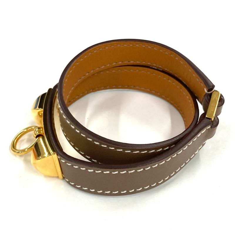 ♥未使用品♥ブレス リヴァル ドゥブルトゥール エトゥープ G エルメス HERMES エルメス リヴァル ドゥブルトゥール ブレスレット G金具
