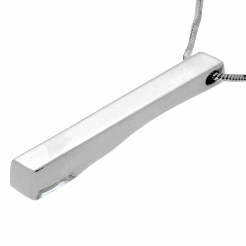 ヨンドシー 4℃ ネックレス 半透明石 K18WG 7.9g ホワイトゴールド バー