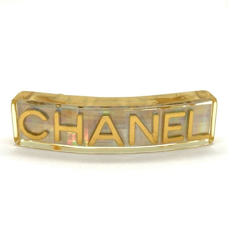 レビュー高評価の商品!の商品をすべて シャネル CHANEL バレッタ ヘアクリップ 97P刻印 13878 クリア ヘアアクセサリー