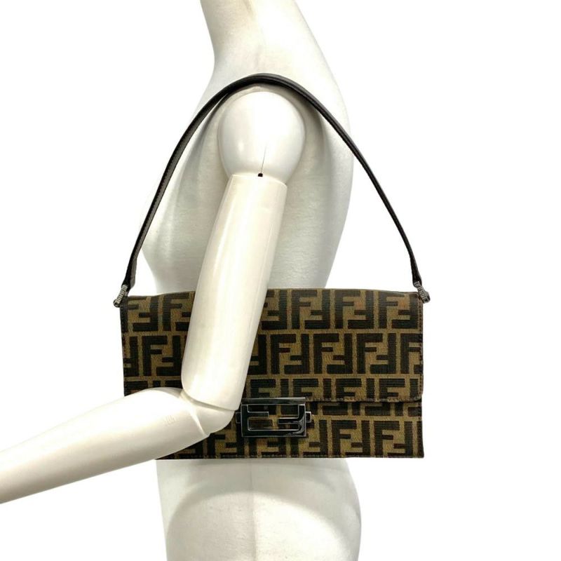 フェンディ FENDI ズッカ ショルダーバッグ ジャガード カーキ