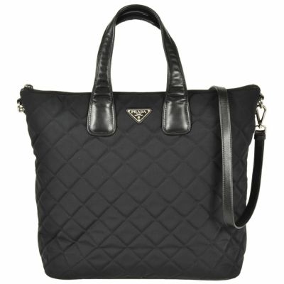 高級 PRADA プラダ ナイロン×レザー B11213 ゴールド トート