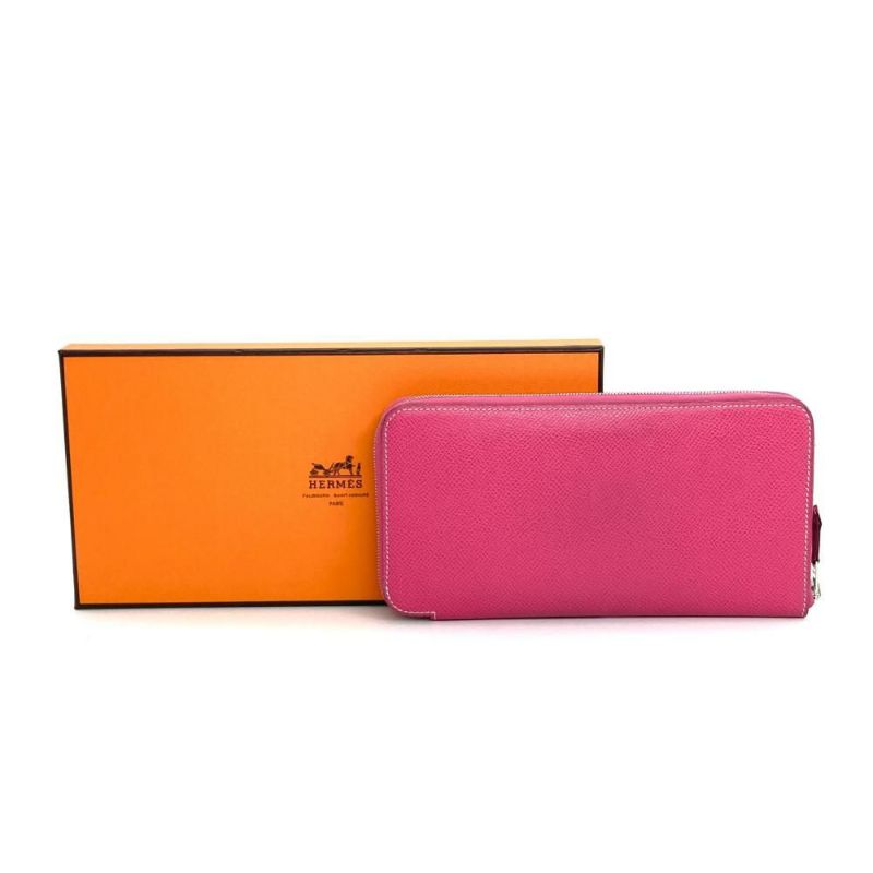 【美品】HERMES　アザップロング　シルクイン　長財布　ピンク　A刻印 HERMES エルメス アザップシルクイン 長財布 ピンク レディース