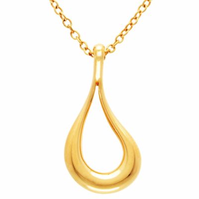 ティファニー Tiffany&Co. オープン ティアドロップ ネックレス K18YG 3.8g ゴールド エルサペレッティ 41cm【中古】