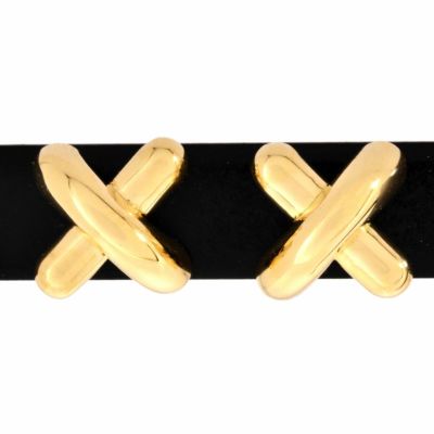 ティファニー Tiffany&Co. クロスステッチ ピアス K18YG 2.5g【中古】