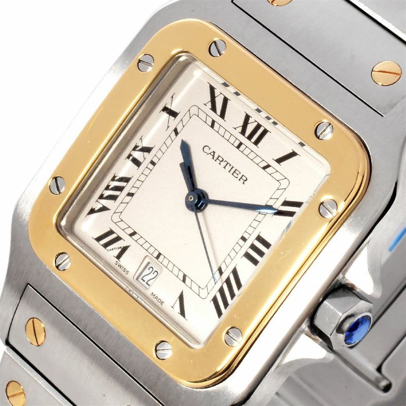 カルティエ Cartier サントス ガルベ LM 腕時計 シルバー文字盤