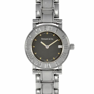 ティファニー Tiffany&Co. 9N0278324 アトラス デイト 腕時計 ブラック文字盤 SS レディース【中古】