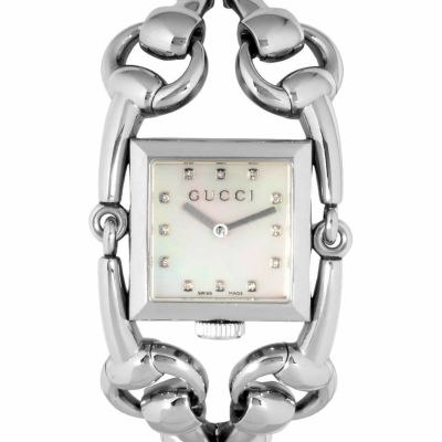 グッチ GUCCI 116.3 YA116309 シニョーリア 腕時計 シェル文字盤 レディース【中古】