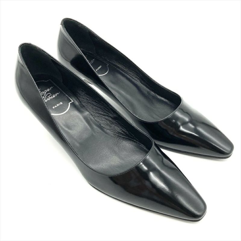 ロジェヴィヴィエ パンプス ヒール エナメル ブラック 黒 エナメル ブラック（黒）系 Roger Vivier(ロジェ・ヴィヴィエ