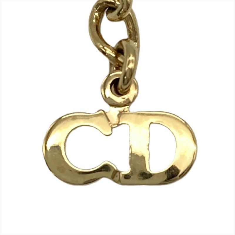 ディオール Dior ネックレス メタル ゴールド ラインストーン CD