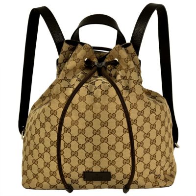 ✨美品✨グッチ　レザー×キャンバス　リュック　シルバー金具　003・0233 グッチ GUCCI リュック GGキャンバス レザー ベージュ シルバー金具